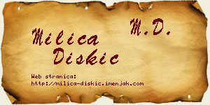 Milica Diskić vizit kartica